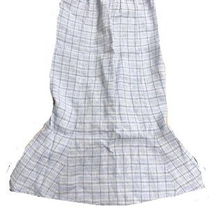 FLAX LINEN TIED & TRUE LONG FLOWING SKIRT TRUE BLU